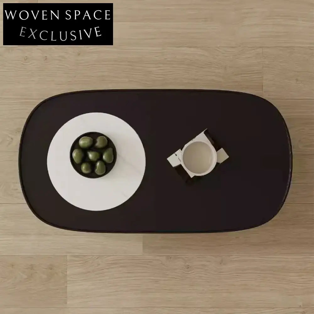 Elegant Wood Veneer Storage Coffee Table for Modern Living Room