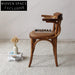 Elegant Wooden Arm Dining Chair, Rattan Seat, for Home & Bistro