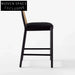 Modern Wooden Cane Rattan Bar Stool - Stylish Kitchen Counter Chair