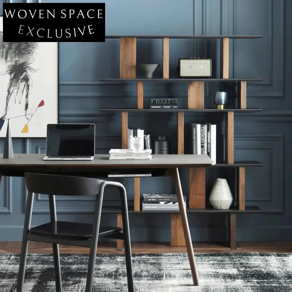 Elegant Wooden Display Storage Cabinet for Living Room, Decorative Bookcase Shelf Unit