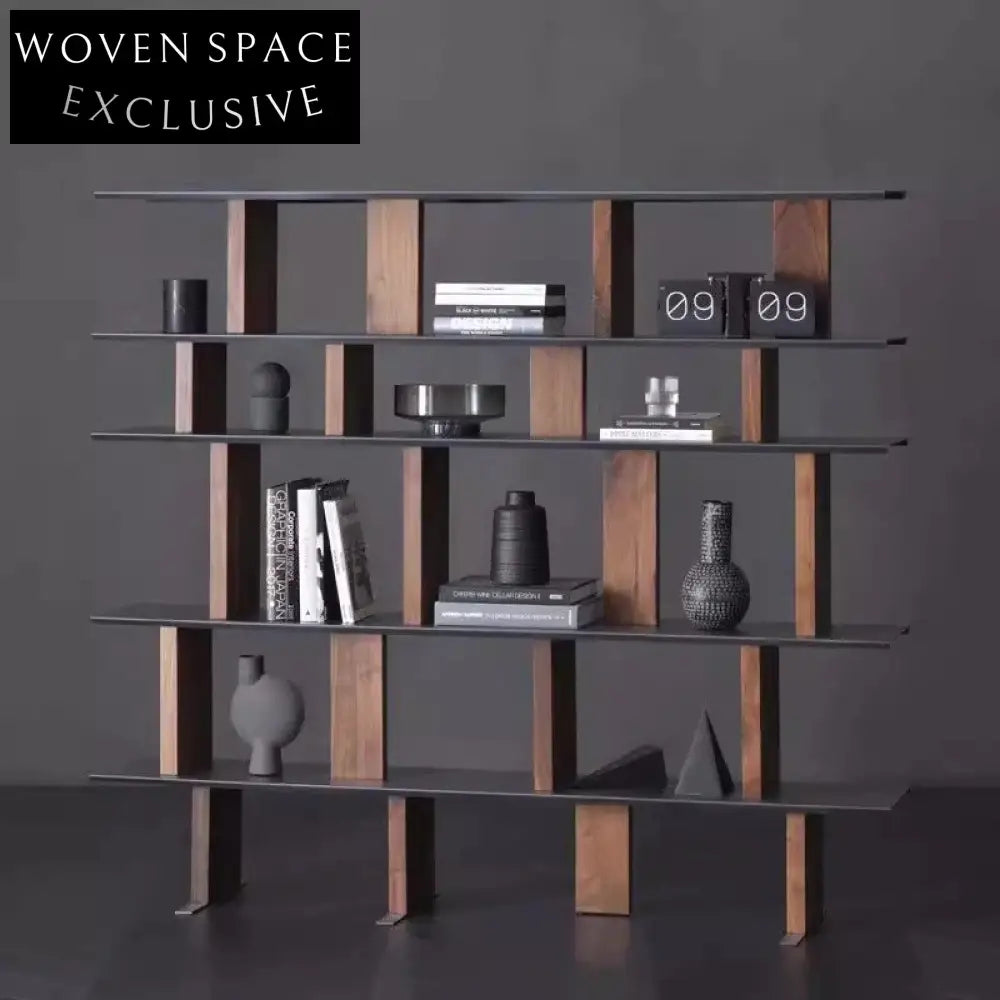 Elegant Wooden Display Storage Cabinet for Living Room, Decorative Bookcase Shelf Unit