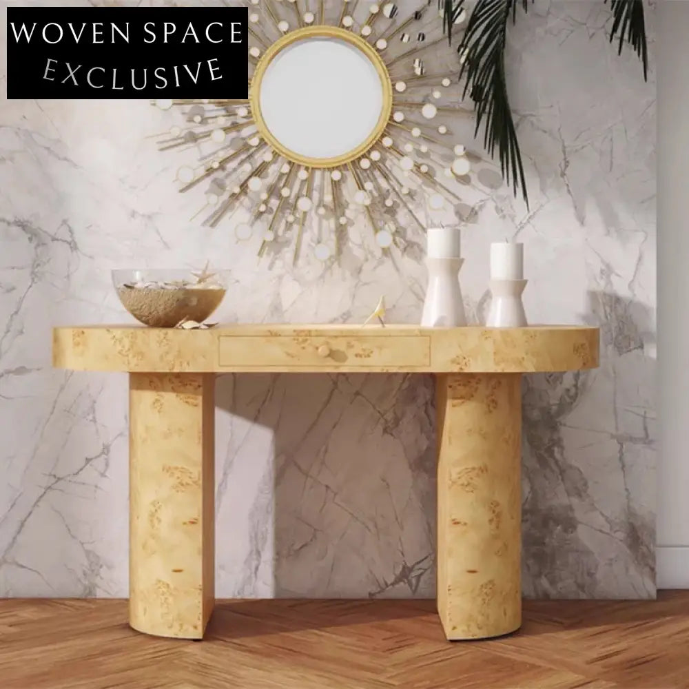 Elegant Wooden Executive Office Desk with Ample Workspace, Walnut Finish Table