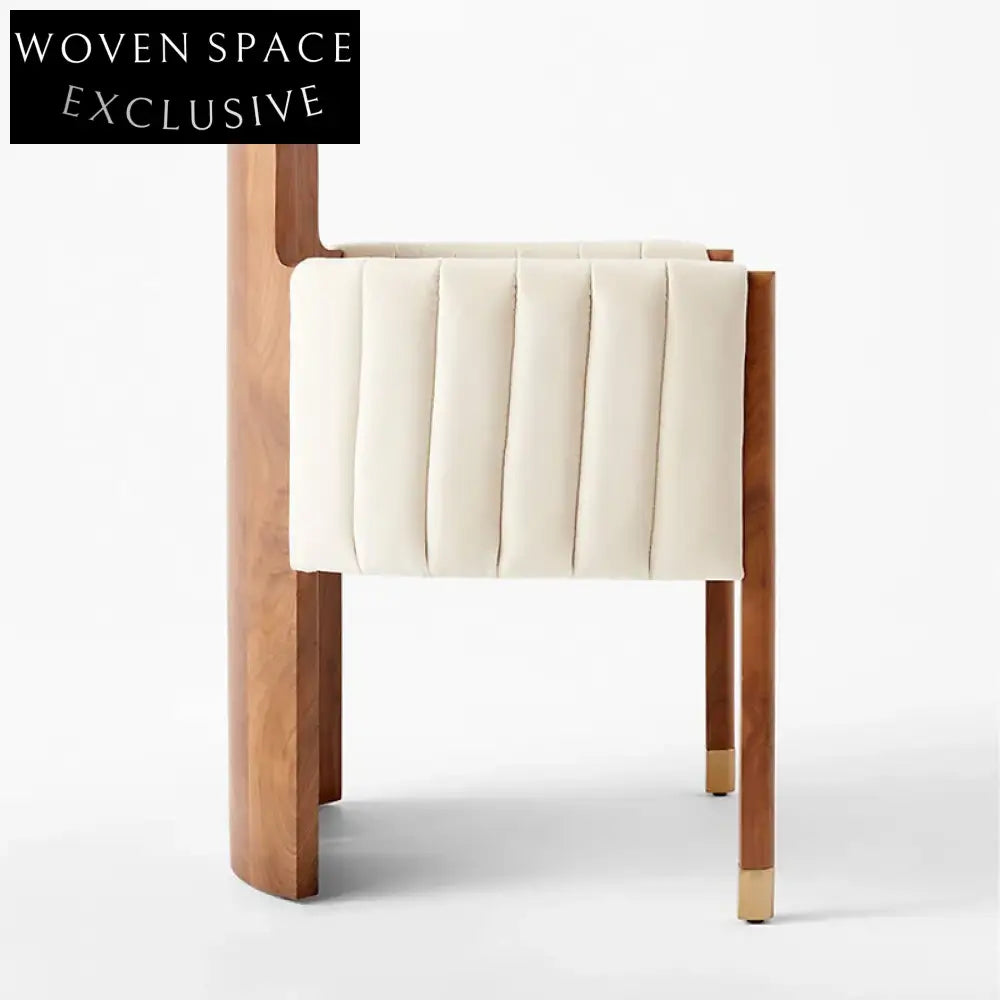 Elegant Wooden Fabric Upholstered Counter Bar Stool, Light Luxury Dining Chair