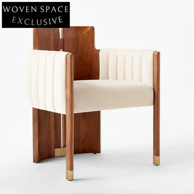 Elegant Wooden Fabric Upholstered Counter Bar Stool, Light Luxury Dining Chair