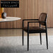 Elegant Wooden Leather Dining Armchair, Hotel Cafe Restaurant Seating