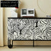 Elegant Zebra Stripe Solid Wood TV Media Console Cabinet