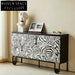 Elegant Zebra Stripe Solid Wood TV Media Console Cabinet