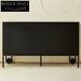 Elegant Zebra Stripe Solid Wood TV Media Console Cabinet