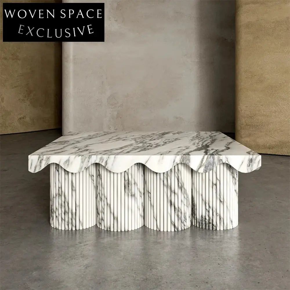 Elegantly Designed Calacatta Viola Pattern Marble Rectangle Living Room Coffee Table