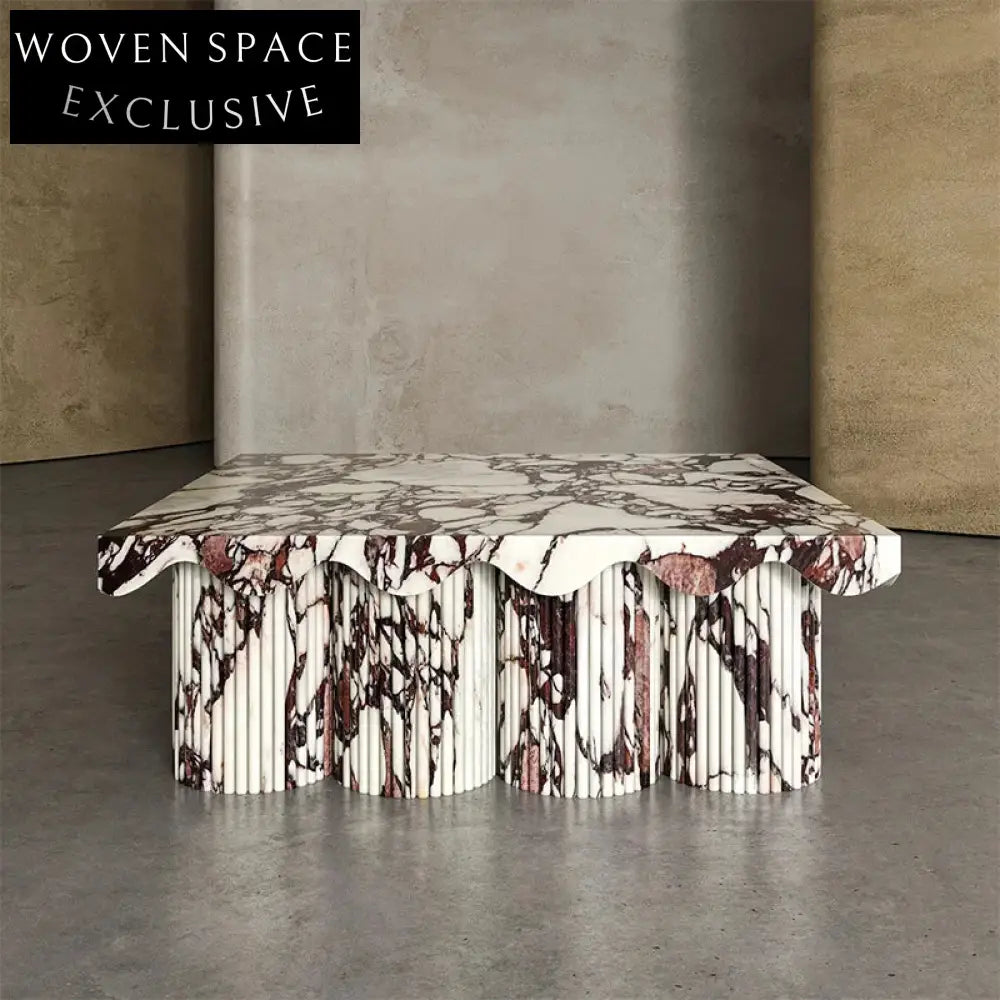 Elegantly Designed Calacatta Viola Pattern Marble Rectangle Living Room Coffee Table