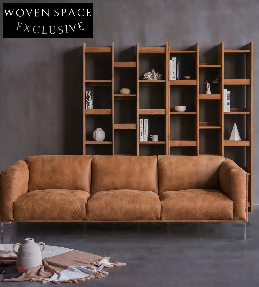 Elena Mountain Living High-End Cowhide Sofa Single|Vintage Caramel|In stock
