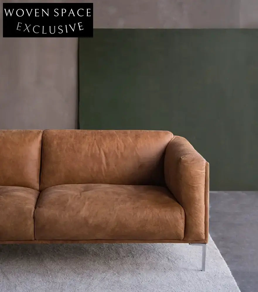 Elena Mountain Living High-End Cowhide Sofa Single|Vintage Caramel|In stock