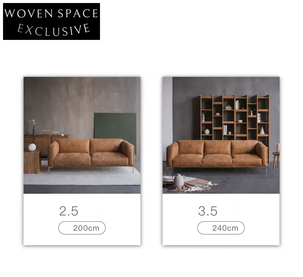 Elena Mountain Living High-End Cowhide Sofa Single|Vintage Caramel|In stock