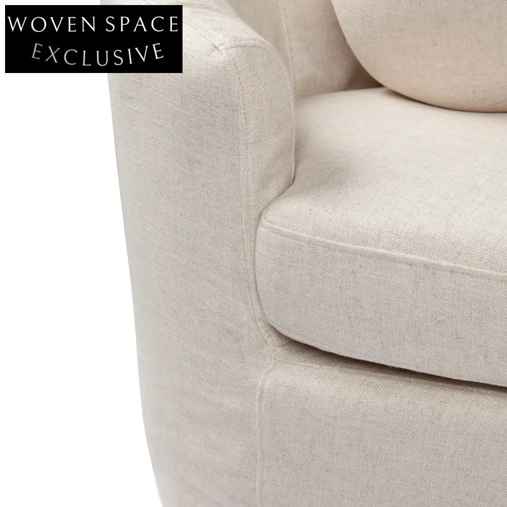 Elle 3 Seater Slip Cover Sofa - Natural Linen Sofa