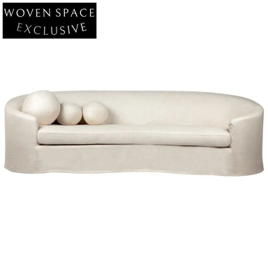 Elle 3 Seater Slip Cover Sofa - Natural Linen