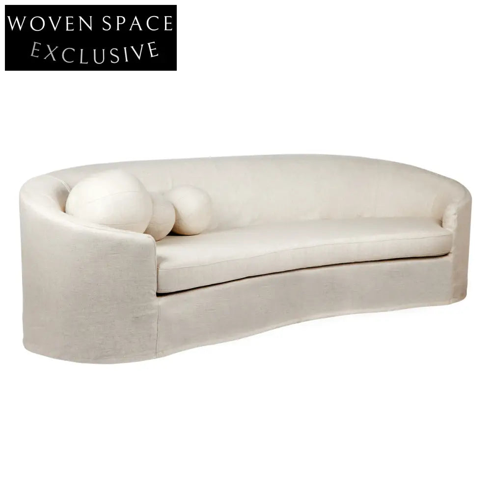 Elle 3 Seater Slip Cover Sofa - Natural Linen Sofa