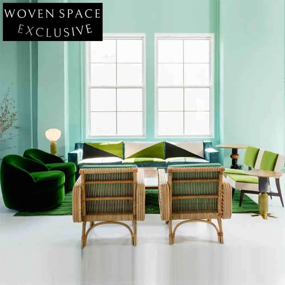 Emerald Green Velvet Italian Retro 3-Seater Living Room Sofa Couch