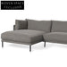 Emilis 4 Seater Left Chaise Fabric Sofa - Graphite Grey Chaise Sofa