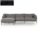 Emilis 4 Seater Left Chaise Fabric Sofa - Graphite Grey Chaise Sofa