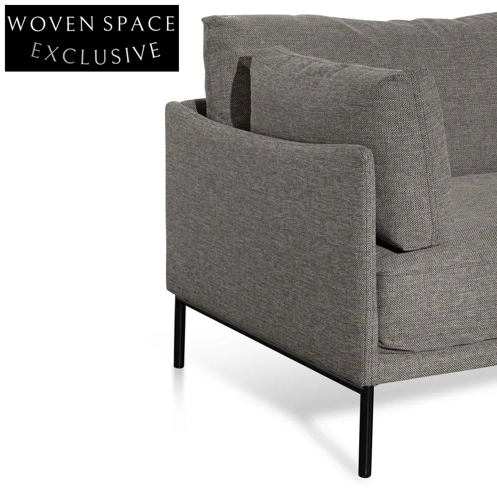 Emilis 4 Seater Right Chaise Fabric Sofa - Graphite Grey Sofas