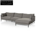 Emilis 4 Seater Right Chaise Fabric Sofa - Graphite Grey