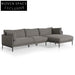 Emilis 4 Seater Right Chaise Fabric Sofa - Graphite Grey Sofas