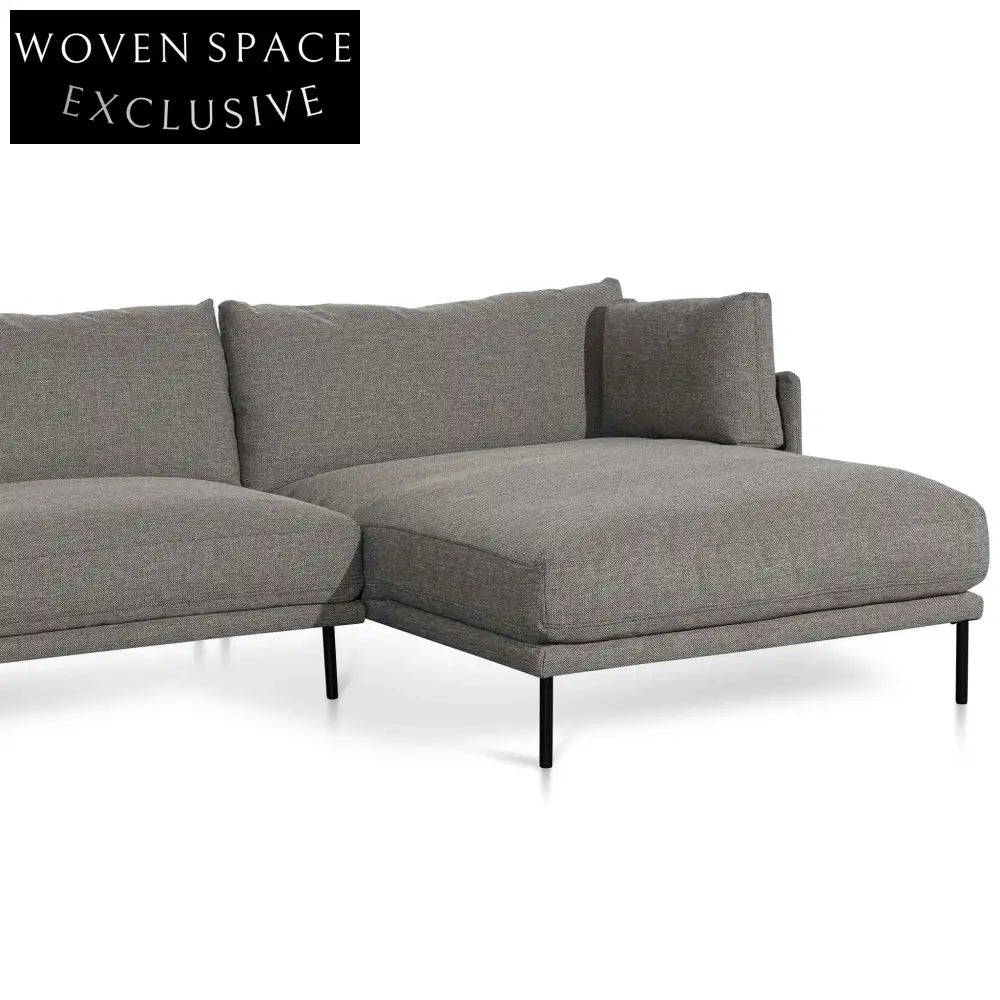 Emilis 4 Seater Right Chaise Fabric Sofa - Graphite Grey Sofas