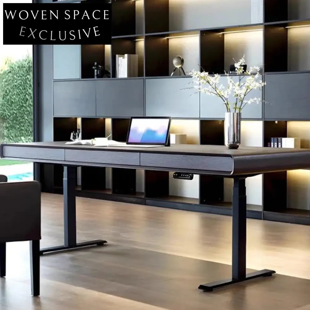 Ergonomic Solid Wood Adjustable Height Home Office Standing Desk Table