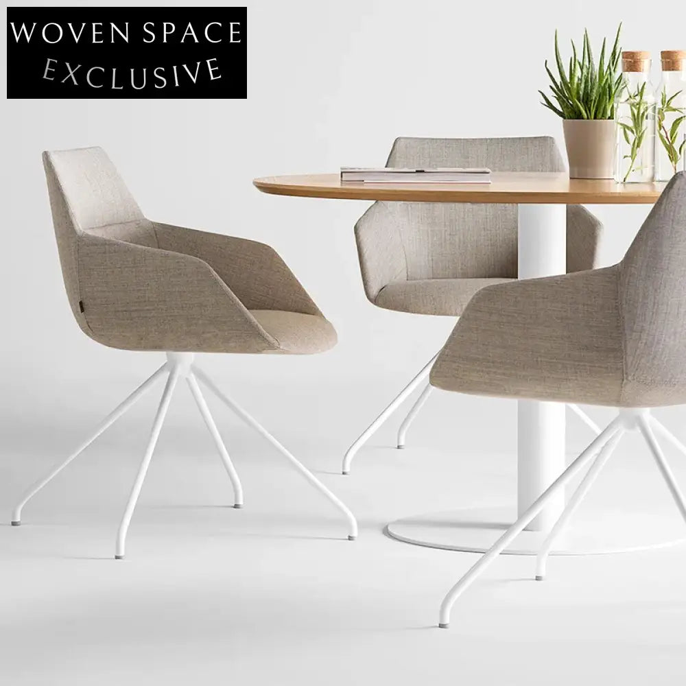 Ergonomic Velvet Swivel Aluminum Base Home Office Chair