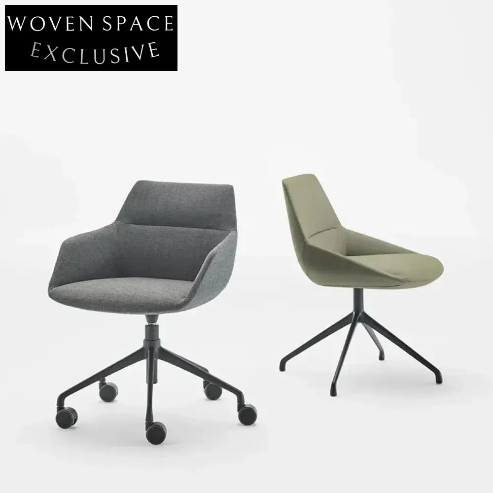 Ergonomic Velvet Swivel Aluminum Base Home Office Chair