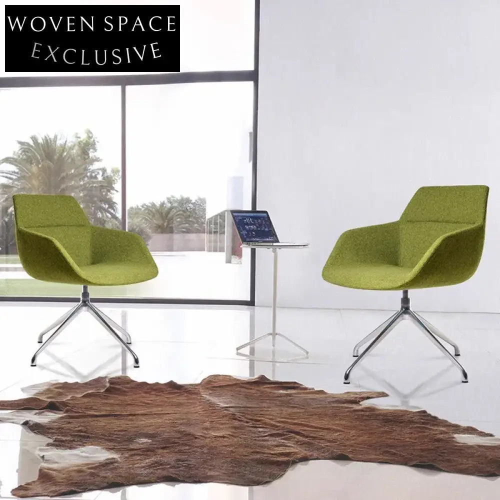 Ergonomic Velvet Swivel Aluminum Base Home Office Chair