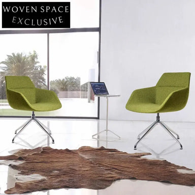 Ergonomic Velvet Swivel Aluminum Base Home Office Chair