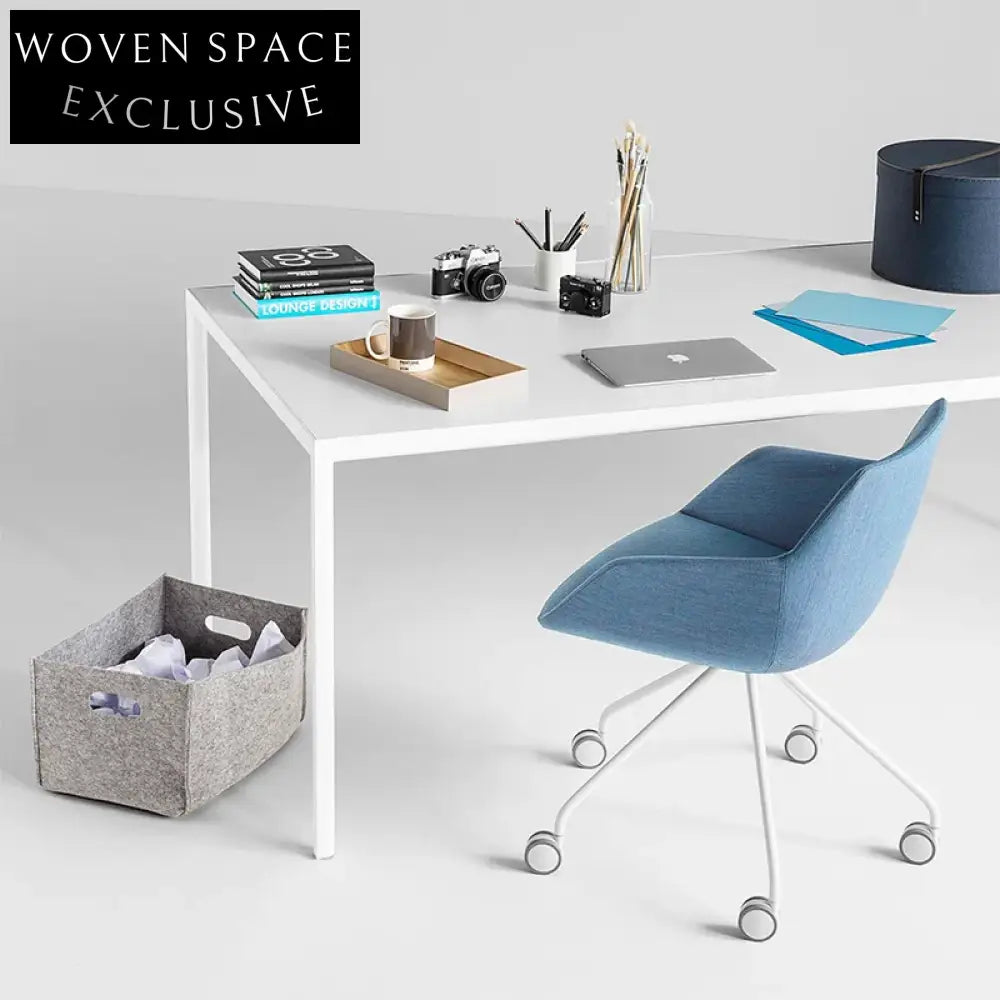 Ergonomic Velvet Swivel Aluminum Base Home Office Chair