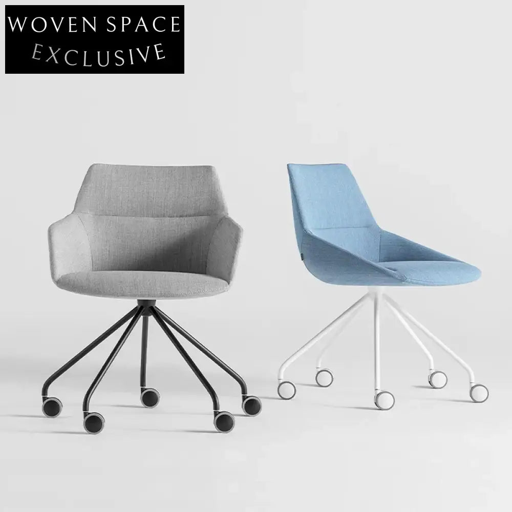 Ergonomic Velvet Swivel Aluminum Base Home Office Chair