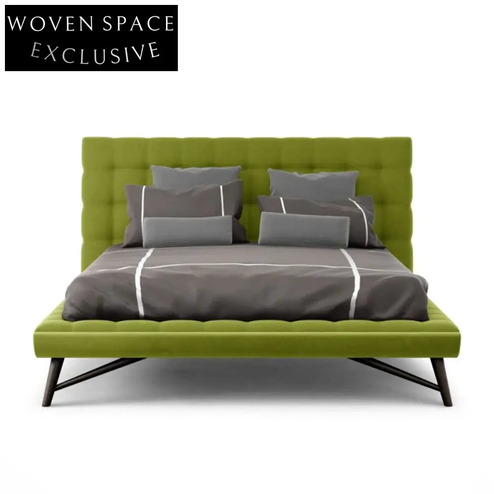 European Style Modern Luxury Leather King Size Bed Frame for Home