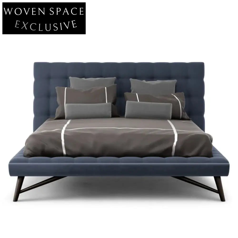 European Style Modern Luxury Leather King Size Bed Frame for Home