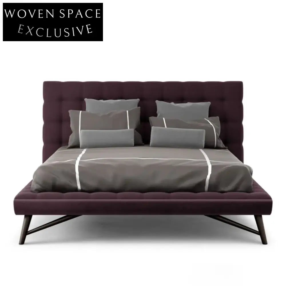 European Style Modern Luxury Leather King Size Bed Frame for Home