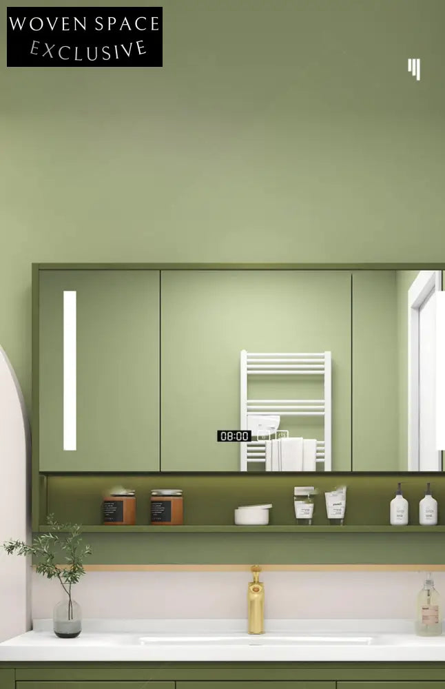 Evelyn Oak Bathroom Cabinet with Corian Basin