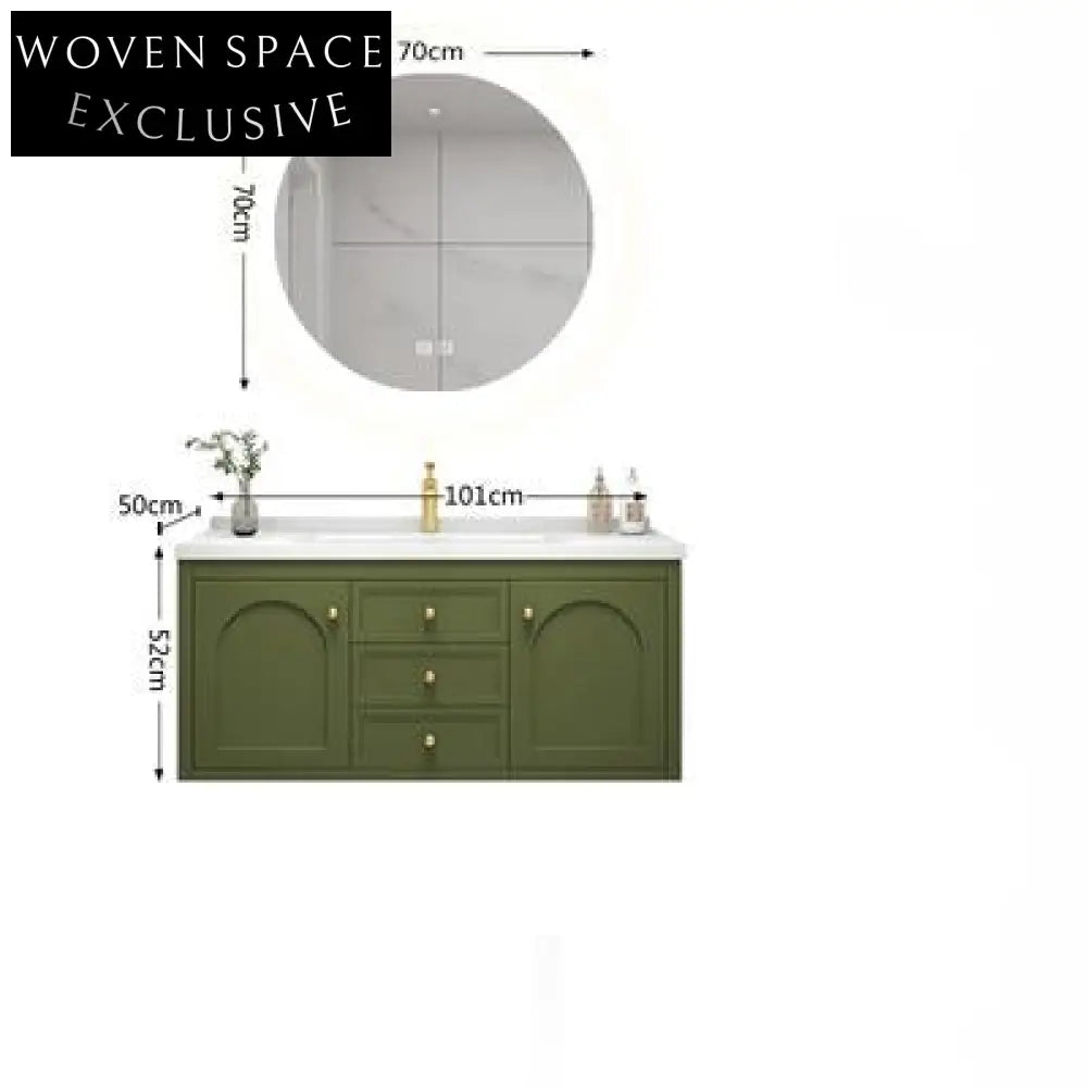 Evelyn Oak Bathroom Cabinet with Corian Basin