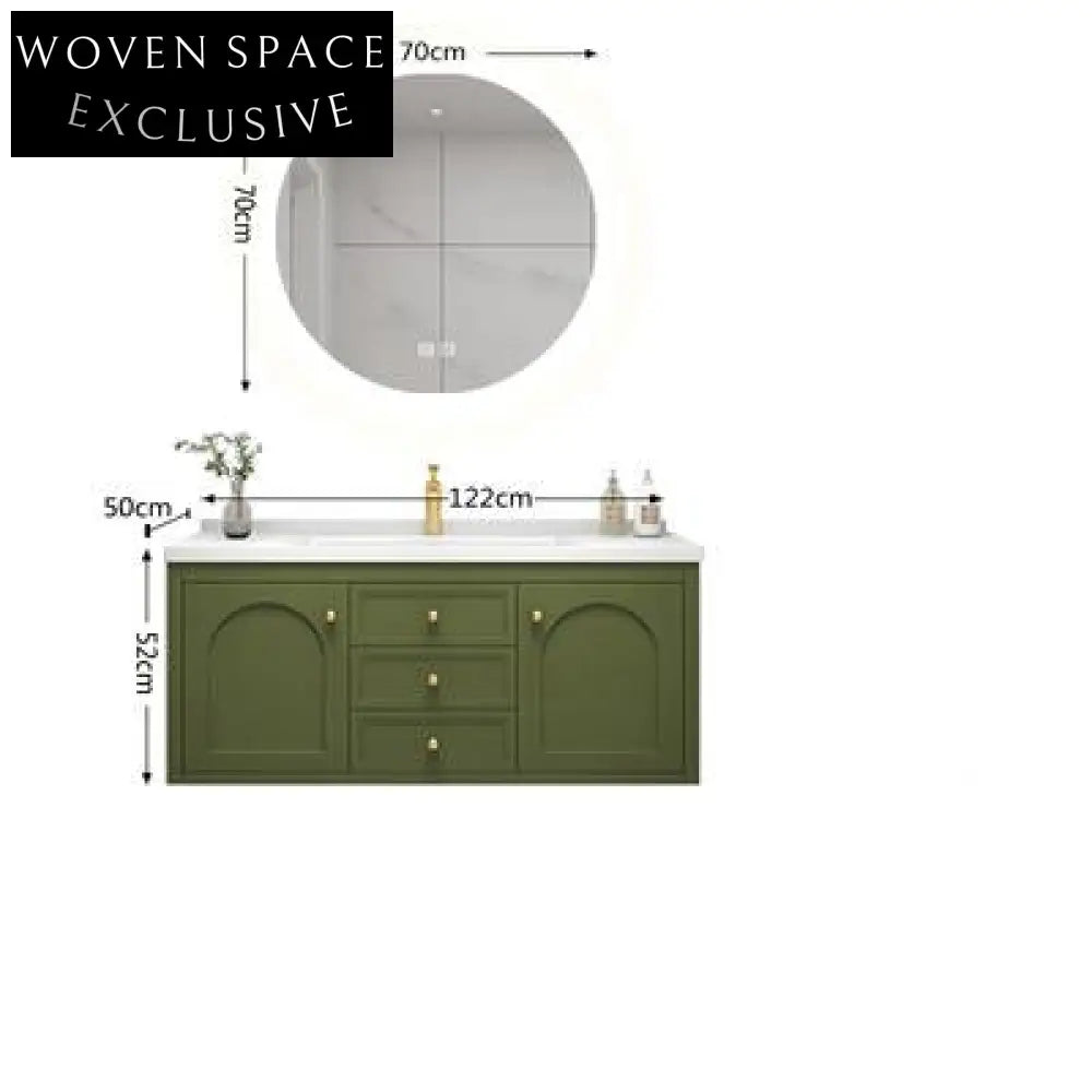 Evelyn Oak Bathroom Cabinet with Corian Basin