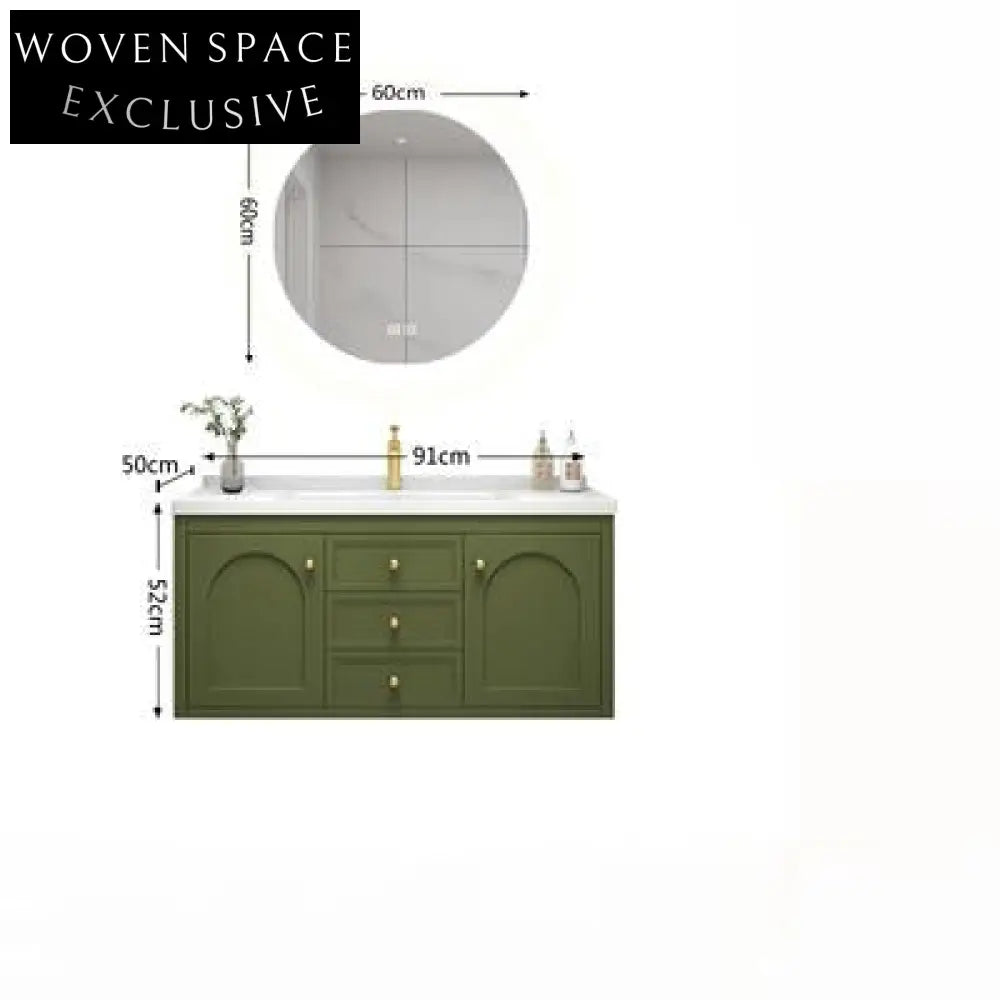 Evelyn Oak Bathroom Cabinet with Corian Basin