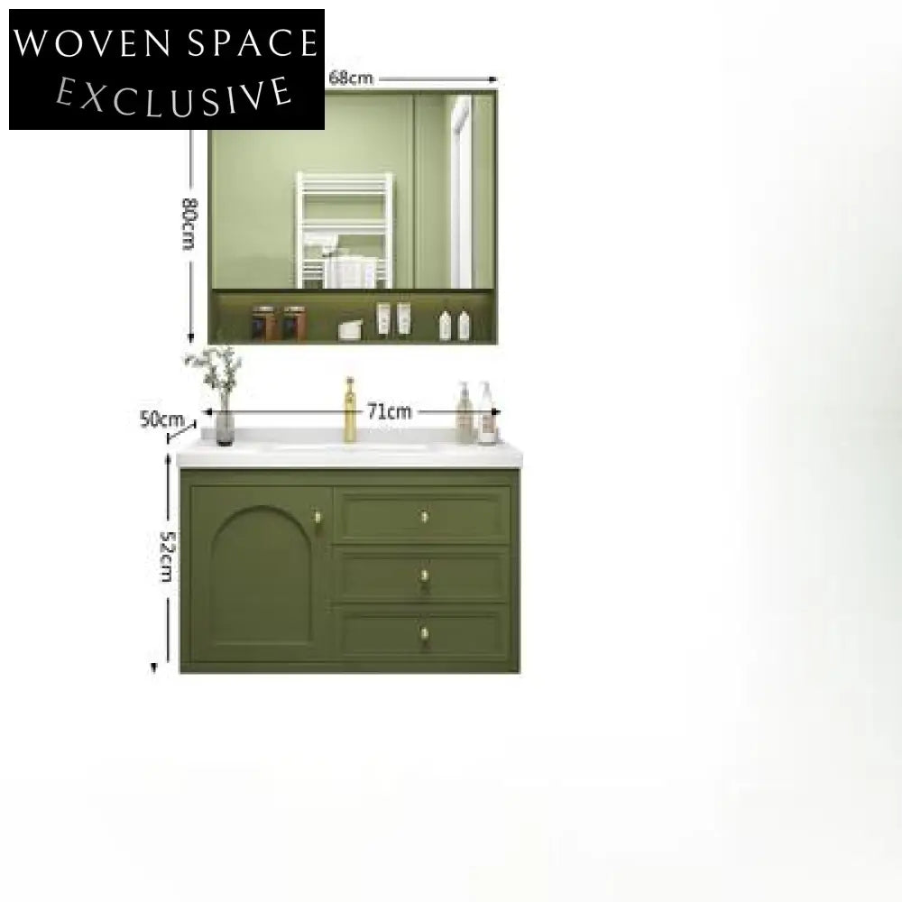 Evelyn Oak Bathroom Cabinet with Corian Basin