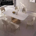 Exquisite Marble Top Dining Table, Stainless Steel Base, Modern Luxury Design
