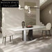 Exquisite Marble Top Dining Table, Stainless Steel Base, Modern Luxury Design