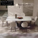 Exquisite Marble Top Dining Table, Stainless Steel Base, Modern Luxury Design
