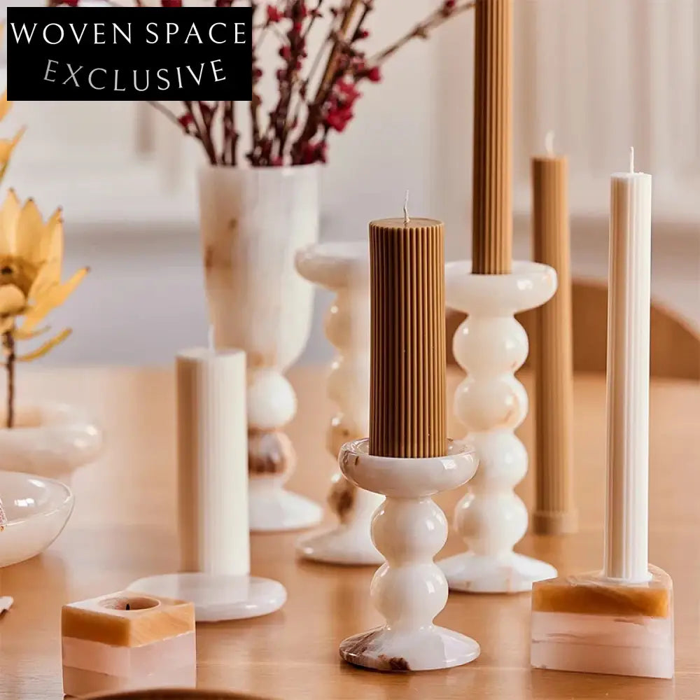 Exquisite Nephrite Jade Modern Decorative Candlesticks for Elegant Home Ambiance