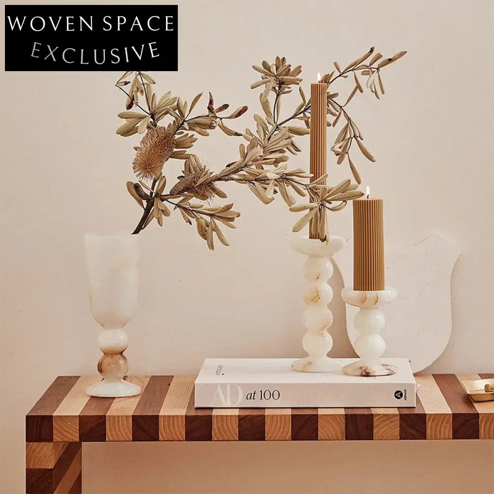 Exquisite Nephrite Jade Modern Decorative Candlesticks for Elegant Home Ambiance