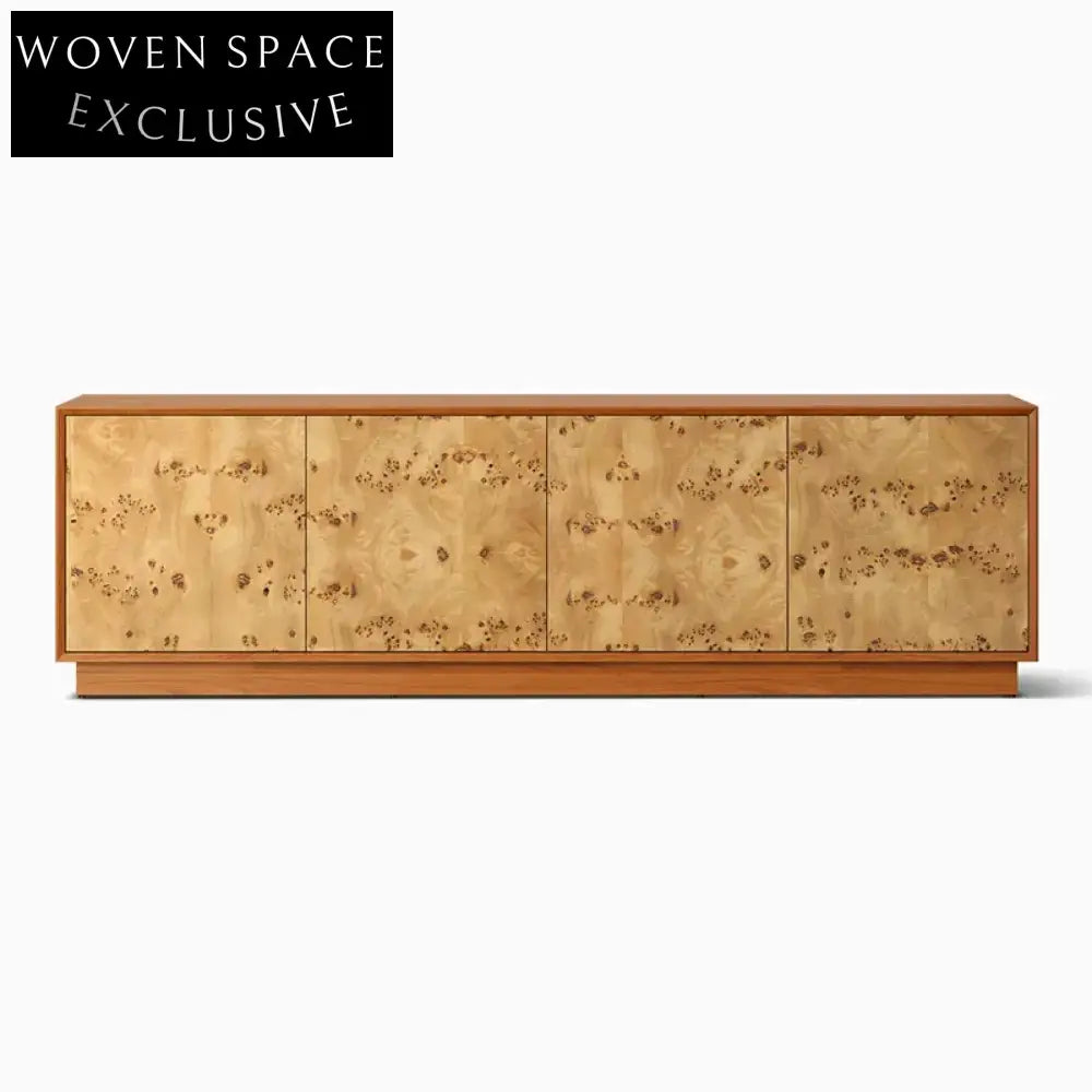 Exquisite Solid Wood Burl Sideboard Cabinet for Dining Room and Living