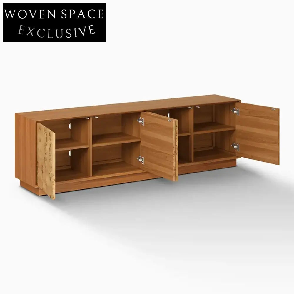 Exquisite Solid Wood Burl Sideboard Cabinet for Dining Room and Living