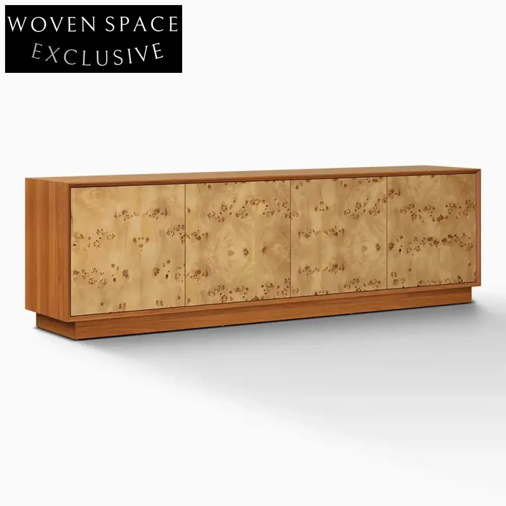 Exquisite Solid Wood Burl Sideboard Cabinet for Dining Room and Living